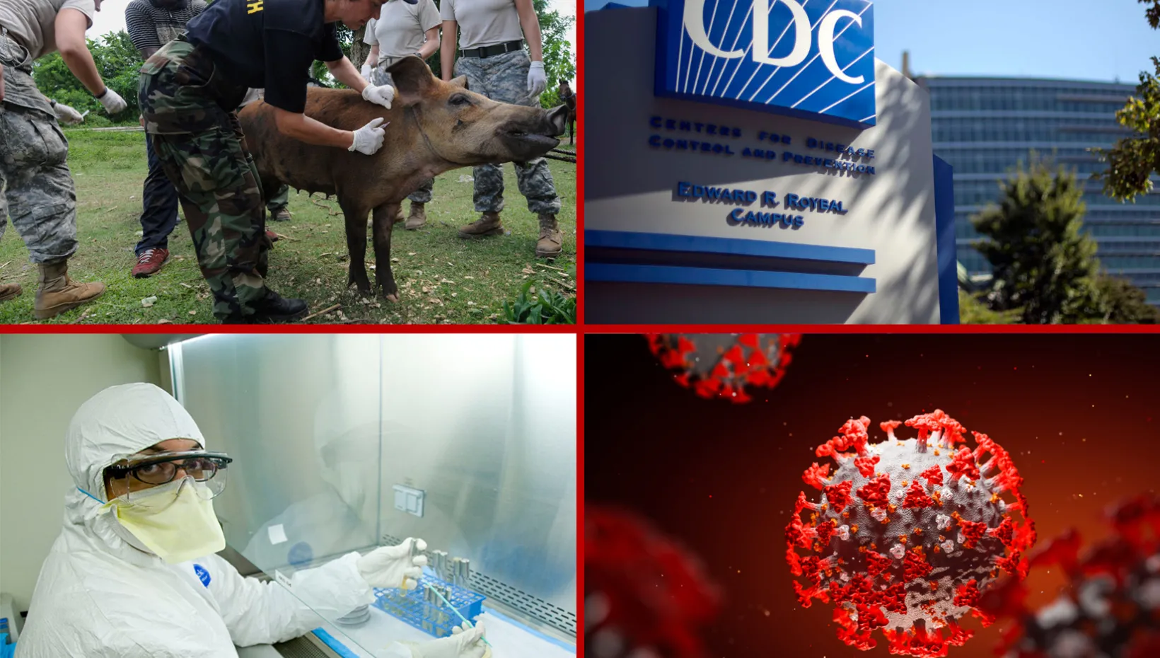 A composite image of four CDC promotional images