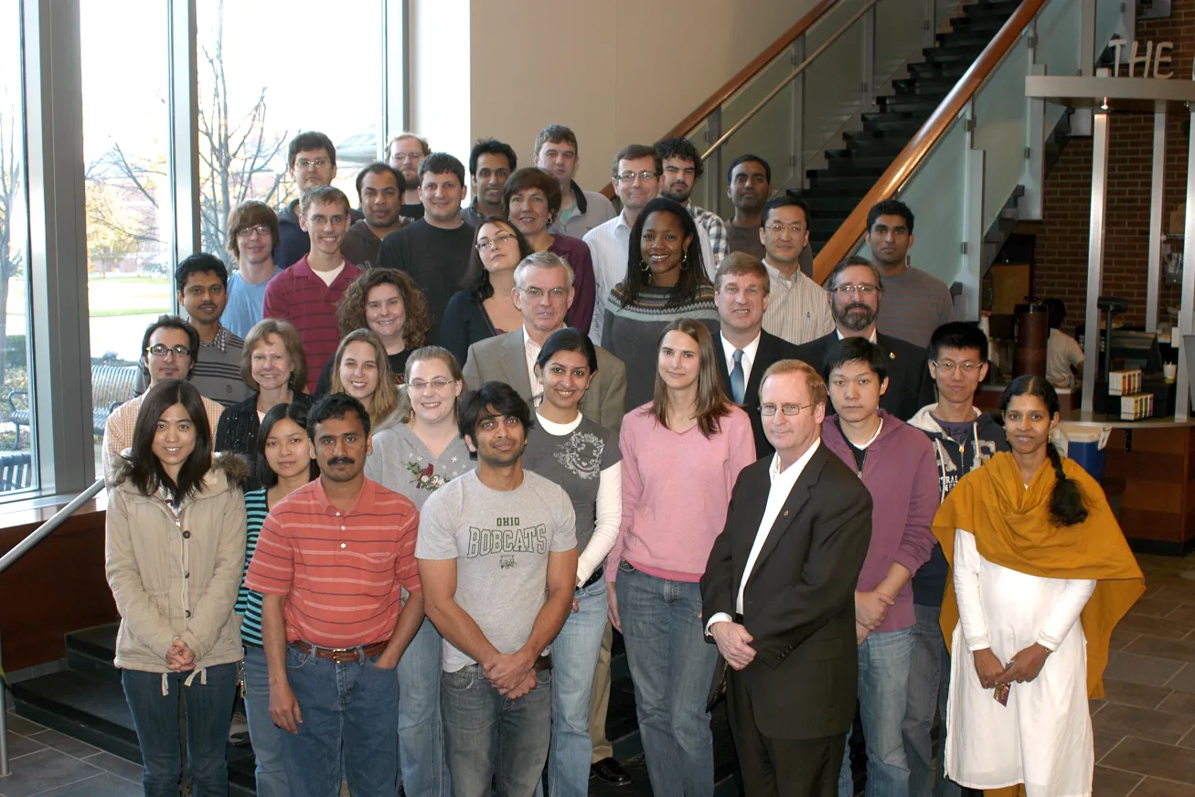 Center for Retrovirus Research Group Members in the college lobby in 2010
