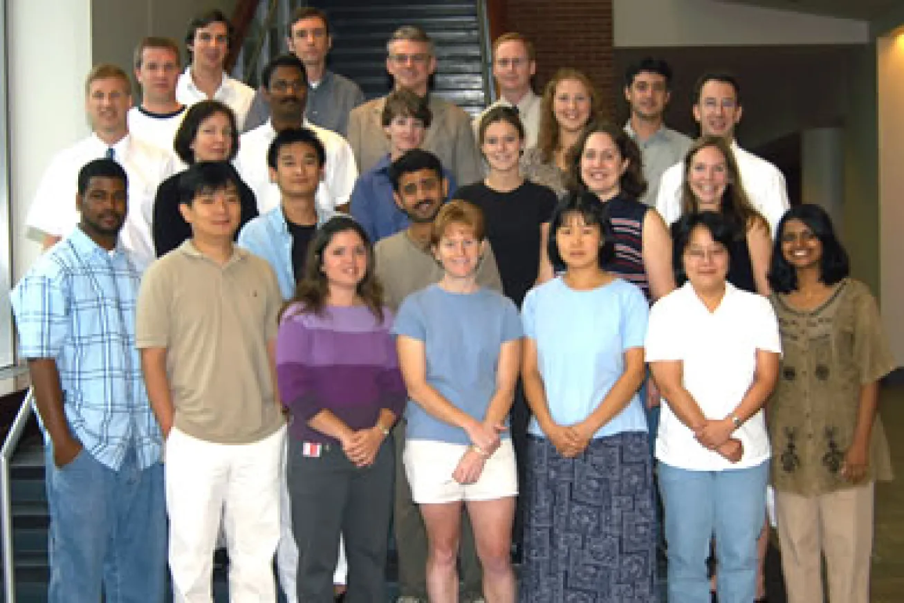 Center for Retrovirus Research Group Members  after a chalk talk in 2004