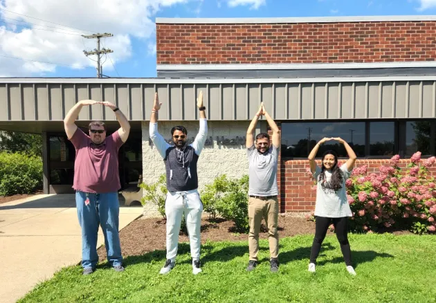 O-H... L to R: Dr. Scott Kenney, Kush Yadav, Saroj Khatiwada, and Sochina Ranjit