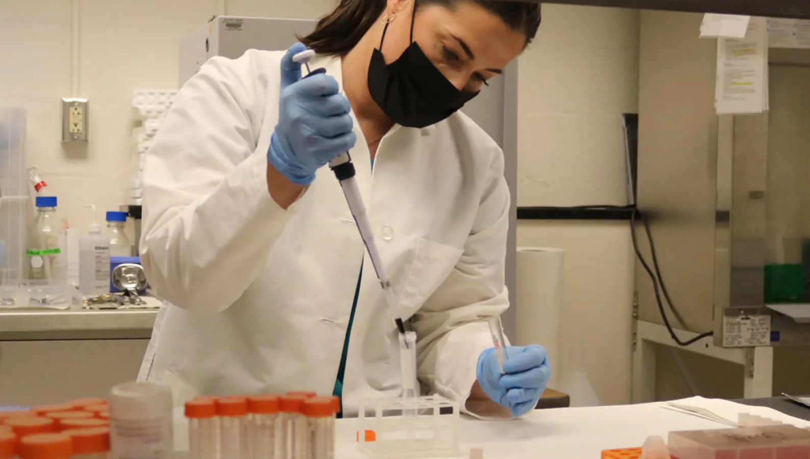 cvm researcher working in a lab