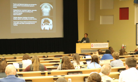 Sushmitha Durgam lecturing